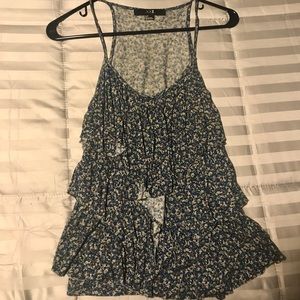 Floral cascading flown top